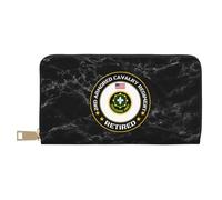 Cuir Portefeuille 2E Régiment De Cavalerie Blindée De L'Armée Américaine À La Retraite Femme Pouch Bourse Exquis Bourse Pochette Longue Fille Pochette pour Prof, Fille, Garcon