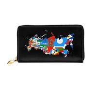 Cuir Portefeuille Drapeau De La Russie Porte-Monnaie Fermeture Éclair Coin Purse Wallet Imprimé Portefeuille Femme pour Garcon, Amoureux, Mère