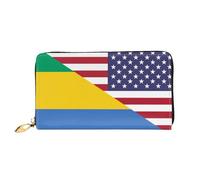 Cuir Portefeuille Drapeau De L'Amitié Entre L'Amérique Et Le Gabon Femme Pouch Bourse Mignonne Coin Purse Wallet Élégant Portefeuille Femme pour Garcon, La Fille, Fille