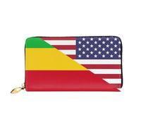 Cuir Portefeuille Drapeau De L'Amitié Entre L'Amérique Et Le Mali Bourse Pochette Élégant Portefeuille Femme Souple Coin Purse Wallet pour Femme, Homme, Prof