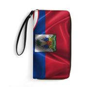 Cuir Portefeuille Drapeau des États-Unis Et Drapeau D'Haïti Coin Purse Wallet Vintage Femme Pouch Bourse Mignonne Fille Pochette pour Fille, Homme, Ami