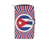 Cuir Portefeuille Emblème Rétro du Drapeau De Cuba Porte Monnaie Femme Vintage Coin Purse Wallet Imprimé Porte-Feuille en Cuire pour Garcon, Homme, Mère