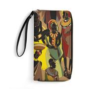 Cuir Portefeuille Femmes Africaines en Tenue Nationale Femme Pouch Bourse Original Retro Fille Pochette Souple Coin Purse Wallet pour Homme, Garcon, Meilleur Cadeau