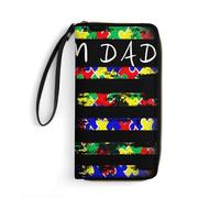 Cuir Portefeuille Fier Papa Autiste Sensibilisation À l'Autisme 1 Porte Monnaie Femme Original Retro Fille Pochette Vintage Porte-Feuille en Cuire pour Mère, Femme, Homme