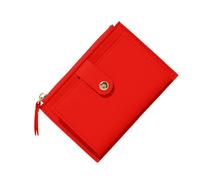 Cuir Portefeuille Homme - Porte Feuille Petit portefeuille pour femme petit portefeuille avec compartiment et clou mini porte-monnaie au format court style antique et contemporain (Red One Size)