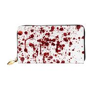 Cuir Portefeuille Horreur Éclaboussures De Sang Grunge Bourse Pochette Élégant Femme Pouch Bourse Exquis Porte-Feuille en Cuire pour Prof, Femme, Homme