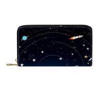 Cuir Portefeuille l'univers des Fusées Spatiales Fille Pochette Vintage Coin Purse Wallet Mignonne Porte Monnaie Femme pour Amoureux, Enfant, Femme