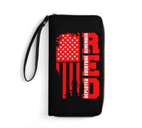 Cuir Portefeuille Red Souvenez-Vous De Tout Le Monde Déployé Vendredi Rouge 4 Fille Pochette Original Retro Bourse Pochette Souple Femme Pouch Bourse pour Prof, Mère, Enfant