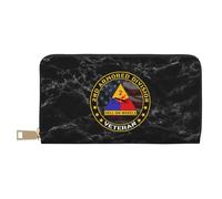 Cuir Portefeuille Vétéran De La 2E Division Blindée De L'Armée Américaine Porte-Feuille en Cuire Élégant Bourse Pochette Original Retro Femme Pouch Bourse pour Femme, Homme, Enfant