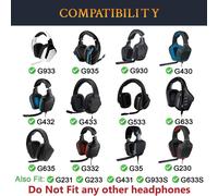 Cuir Protéiné Mousse Coussin Coussinets pour Logitech G35 G930 G933 G933S G935 G633 G633S G635 G533 G430 G431 G432 G433 G332 G230 G231 G233 Casque