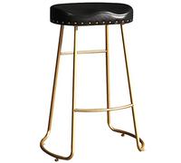 Cuir PU, comptoir, tabourets Bar Vintage avec des Jambes en métal Tabouret Grand Repose-Pieds pour Cuisine la Salle à Manger l'île du café de pub (1ps Noirs, cm 25,6 Pouces)