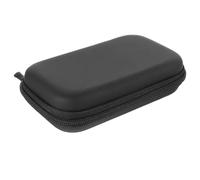 Cuir Pu Noir Étui de Rangement pour Écouteurs et Disque Dur | Format Rectangulaire Léger, Fermeture Zippée, Voyage et Affaires, Style Simple pour Hommes et Femmes