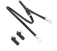Cuir Sangle Sac Bandouliere pour Femme Petit Sac à Main, 90-120 cm Bandouliere de Rechange Reglable Pas Besoin de Poinçonnage mit Boucle Silver, Femme Cuir Sac Accessoires, 1.2cm, 1604 (Noir)