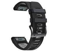 Cuir + Silicone Watch Band pour Garmin Fenix 5 6 5x plus 6x Pro 7 7x Band de bande s'adapte rapidement au bracelet 26 mm pour Garmin Epix (couleur: B, taille: 26 mm pour Fenix 6x 6xpro)