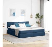 Cuir synthétique Rangement Moderne Bleu 180 x 200 cm | Lit de Rangement Bleu 180x200 cm avec Matelas Cuir Synthétique, Plateforme Moderne avec Tête de Mécanisme Hydraulique, Lit