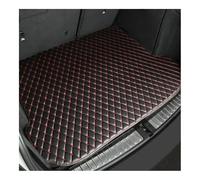 Cuir Tapis Coffre Voiture Compatible avec Nissan Tiida 2011-2015 2017 2018 2019 2020 2021 2022 Tapis De Coffre Voiture Personnalisé en Cuir PU(Noir Rouge,2011-2015)