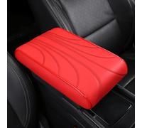 Cuir Tapis D'accoudoir De Voiture pour Toyota Hilux Double Cab 2001-2025, Console Centrale Coussin Protection Confortables Support Coude IntéRieur Accessoires,G/Red-31 * 20 * 5cm