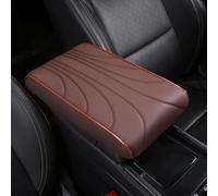 Cuir Tapis D'accoudoir De Voiture pour Volvo XC40 XC 40 2018-2024, Console Centrale Coussin Protection Confortables Support Coude IntéRieur Accessoires,C/Brown-31 * 20 * 5cm