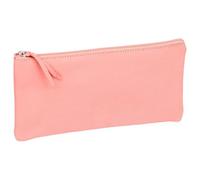 CUIR TEINTÉ Trousse plate 22x11 cm Corail