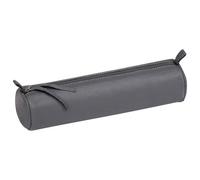CUIR TEINTE Trousse ronde Ø5,5 x 22 cm - Gris