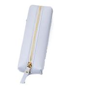 Cuir Trousse Crayon Large Capacity Pen Bag PU Leather Stationery Holder Storage Box Zipper Pencil Pouch(Light Blue)