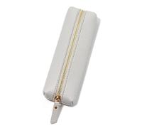 Cuir Trousse Crayon Large Capacity Pen Bag PU Leather Stationery Holder Storage Box Zipper Pencil Pouch(Light Grey)