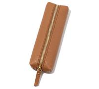 Cuir Trousse Crayon Large Capacity Pen Bag PU Leather Stationery Holder Storage Box Zipper Pencil Pouch(Brown)