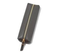 Cuir Trousse Crayon Large Capacity Pen Bag PU Leather Stationery Holder Storage Box Zipper Pencil Pouch(Grey)