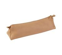 Clairefontaine 8302C - Trousse Scolaire Triangulaire en Cuir Véritable Naturel 22x6x6 cm en Véritable Cuir d'Agneau