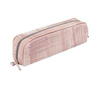 Clairefontaine 8424C -Trousse Scolaire Rectangulaire Rose Poudré Brossé 21x4x6 cm en Véritable Cuir d'Agneau - Fourniture Scolaire - Trousse Crayons de Couleurs - Etui à Crayons - Porte-Plume