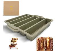 CUIRON Moule Silicone Mini Cake 5 Cavités avec Renfort Métallique, Silicone Platine LFGB Sans BPA, Moule Financiers, Cakes Salés, Gâteaux Individuels, Four et Lave-Vaisselle (vert olive)