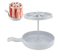Cuiseur à bacon pour -ondes, plateau de gril réducteur de graisse, plus croustillant, cuisson plus rapide, plat pour petit-déjeuner à faible teneur en calories, récupérateur de