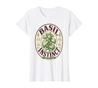 Cuiseur à Herbes Vintage Basil Instinct, Design Jardinier T-Shirt Graphique avec Valeur, Femme, Blanc, M