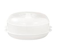 Cuiseur à micro-ondes - 22 x 12 cm - En plastique - Panier alimentaire polyvalent - Corps empilable multifonction avec couvercle - Réchaud à poisson pour le déjeuner, réchauffer la cuisine, la salle à