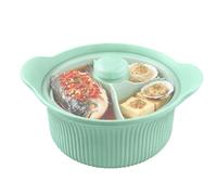 Cuiseur à micro-ondes en silicone avec compartiment, grand bol à micro-ondes, pour soupe, poisson, friteuse à air chaud, maison et appartement