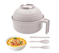 Cuiseur à micro-ondes - Ensemble de bols à nouilles instantanées, kit de cuiseur vapeur en PP, baguettes de bassin de cuisson | 3 pieds appartement accessoire école dortoir cuisine bureau boîte