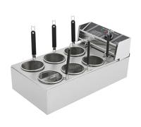 Cuiseur à Nouilles Électrique, Cuiseurs de Pâtes, 6 Paniers Professionnel Inox, Idéal pour Snacks, Épiceries et Cuisines Commerciales, Design avec Poignées Thermorésistantes et Indicateurs
