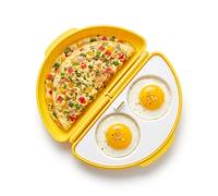 Cuiseur à Oeuf Micro Onde 2 en1, Cuit Oeuf Micro Onde avec Moule à Œuf Poché, Cuiseur Multifonction pour Omelette, Œufs Brouillés et Œufs à la Coque, Petit Déjeuner Rapide(yellow)