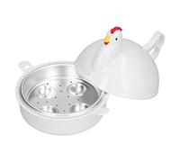 Cuiseur à Oeufs à MicroOndes, 4 Oeufs en Forme de Poulet Résistant à la Chaleur Fabricant d'Oeufs Durs Chaudière Outil de Cuisson à Vapeur pour la Cuisine à Domicile (12,3x13