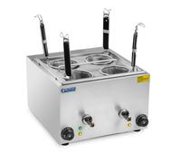 Royal Catering RCNK-4 Cuiseur à pâtes électrique (4 L, 4 paniers, 2 x 1500 W, 230 V, robinet d'échappement, acier inoxydable)