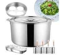 Cuiseur à pâtes avec panier-filtre 3/4 pour machine à spaghetti commerciale multi-ustensiles de cuisine en acier inoxydable pour fondue épicée, fruits de mer et vermicelles, 4 trous