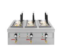 Cuiseur à pâtes électrique 6 compartiments avec tamis amovibles, 2,5 kW par compartiment, 9 l par compartiment, contrôle de la température et protection contre la marche à sec pour la restauration