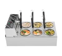 Cuiseur à pâtes électrique professionnel 2000 W - En acier inoxydable - Avec 6 paniers et réglage de la température - Pour restaurant et snacks
