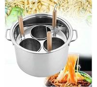 cuiseur à pâtes， Panier en acier inoxydable avec trous et passoire for la cuisson des nouilles boulettes de viande aux légumes