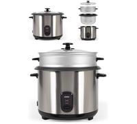 Cuiseur à Riz 2.8L 1000W INOX + Panier vapeur Revêtement antiadhésif Bol amovible Arrêt automatique