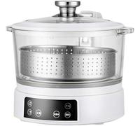 Cuiseur à riz 3 L, marmite vapeur numérique saine à faible teneur en glucides, Plateau Vapeur Inox, commande tactile, 5 fonctions, maintien au chaud, vidange automatique white