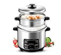 Cuiseur à Riz 3L en Acier Inoxydable, Petit Format, Portable, avec Fonction Vapeur et Maintien au Chaud. Cuve intérieure en Acier Inoxydable 304 pour Une Utilisation Quotidienne.