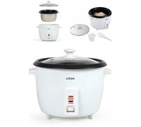 Cuiseur à Riz 500W 1.5L Blanc Panier en aluminium revêtement antiadhésif Protection surchauffe