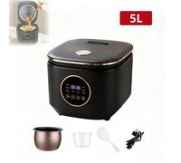 Cuiseur à Riz 5L, 9 Modes de Cuisson, Minuterie Intelligente 24h, Maintien Au Chaud, Revêtement Antiadhésif Pot Intérieur, Noir