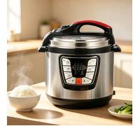 Cuiseur à riz - 6L - 1000W- Affichage LED - Multifonction - Inoxydable - 5 fonctions cuisson - Revêtement antiadhésif - Autocuiseur